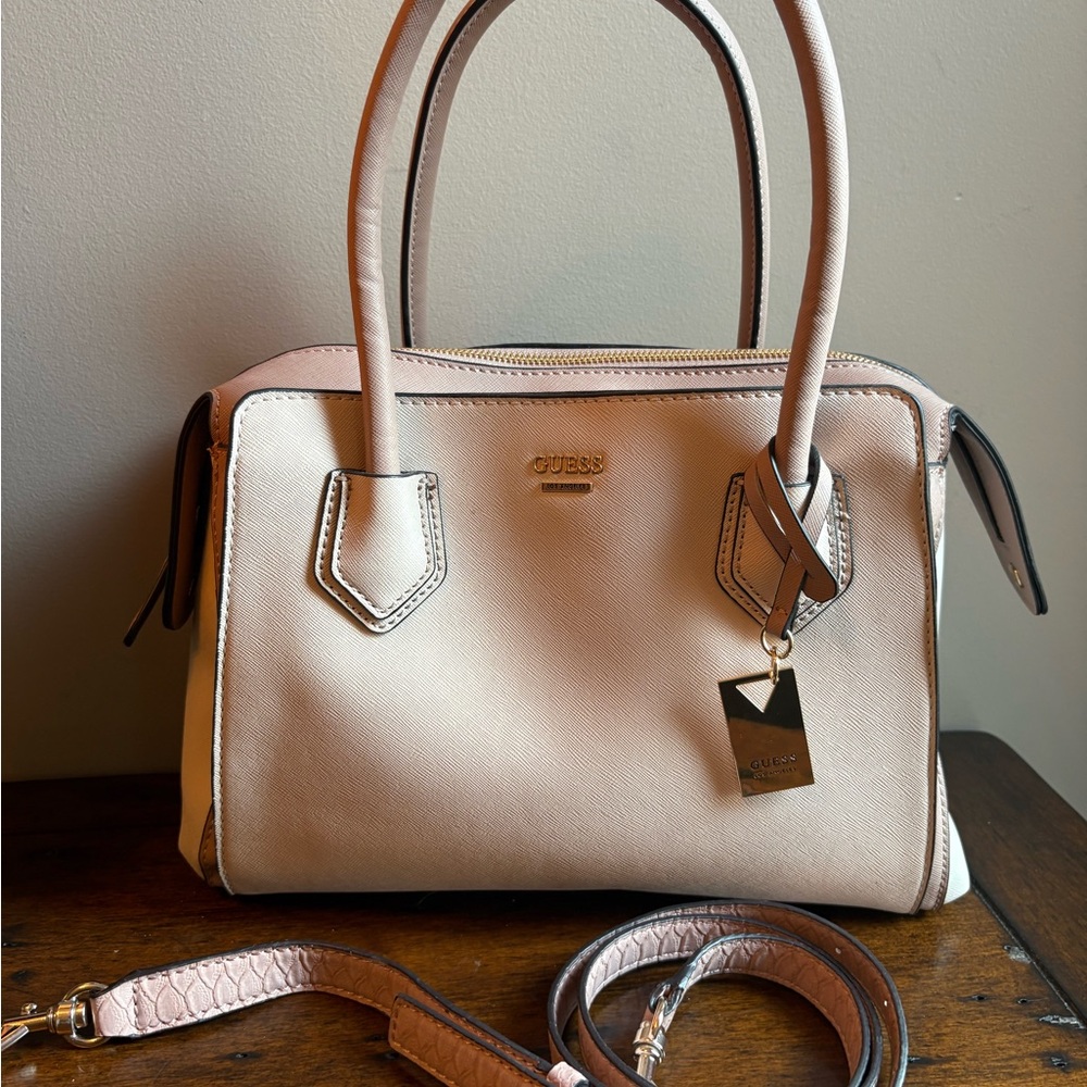 GUESS Peach and Cream Handbag